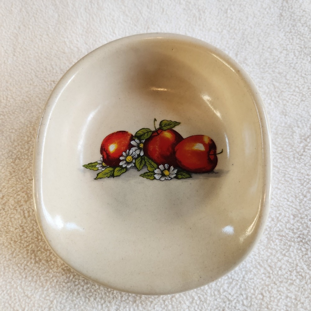 SHAKER & THANGS Stoneware Pottery Spoon Rest Apples Texas Country VTG 80s